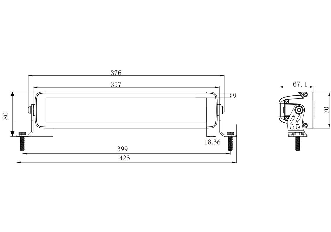 13,5' dual LED-Bar 